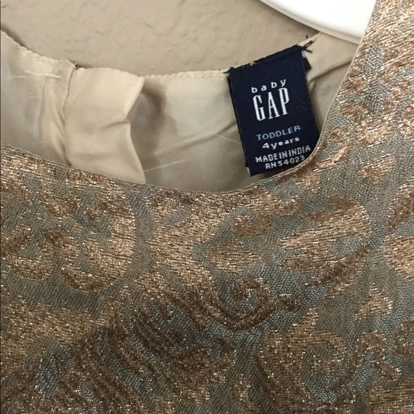 GAP Gold damask formal dress 4t - Picture 2 of 3